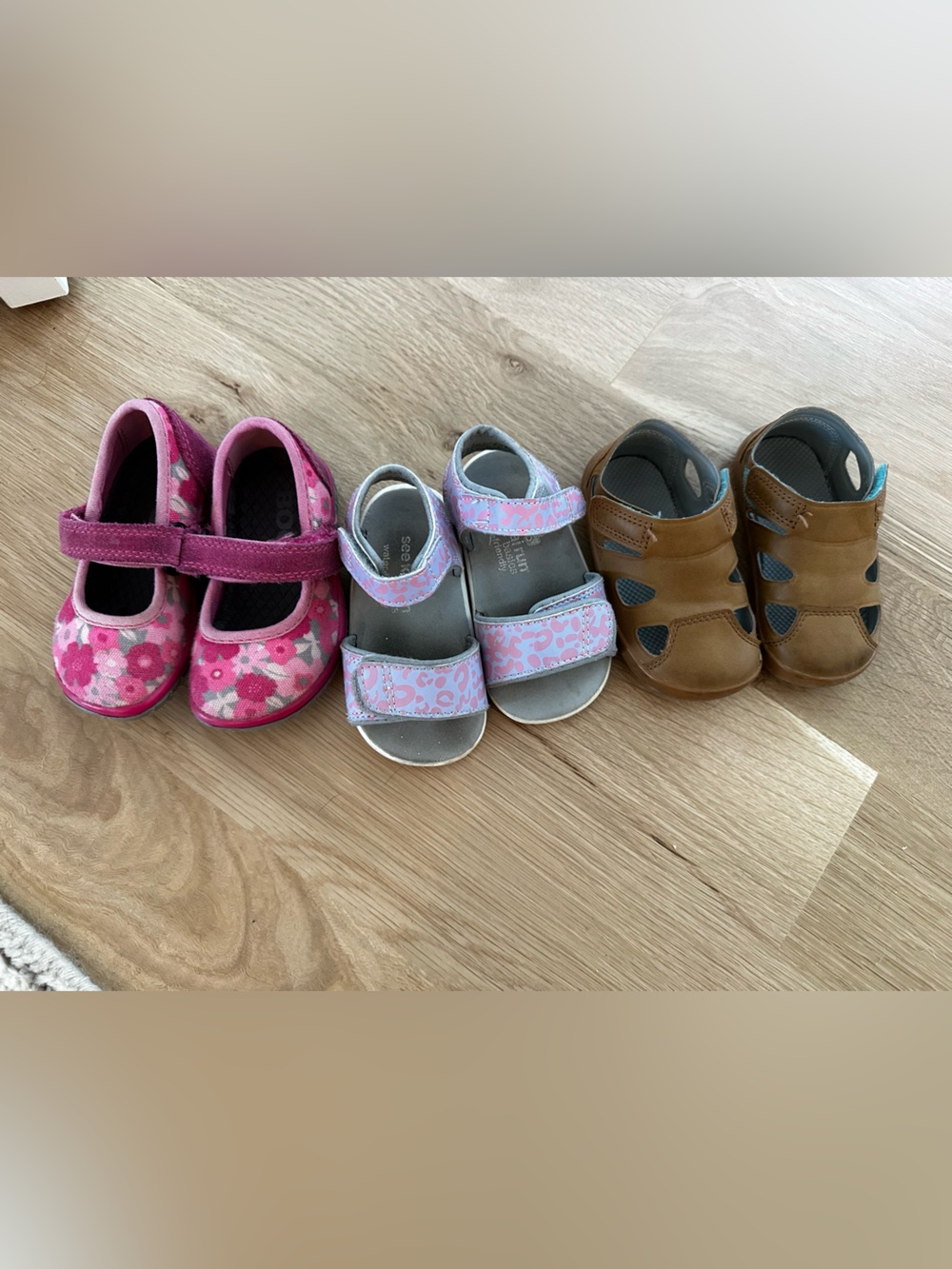 Girls Pink Floral Mary Jane Shoes - Unbranded